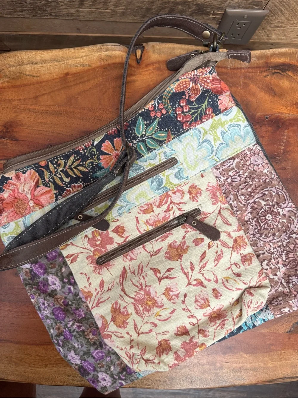 Myra Bag Le Fleur Essi Small Crossbody Bag NWT Floral Patchwork Canvas